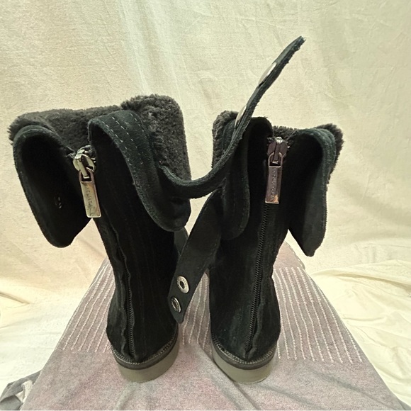 Aquatalia Black Pedri Suede Water-Resistant Cuff Boots 5.5 - Picture 6 of 16